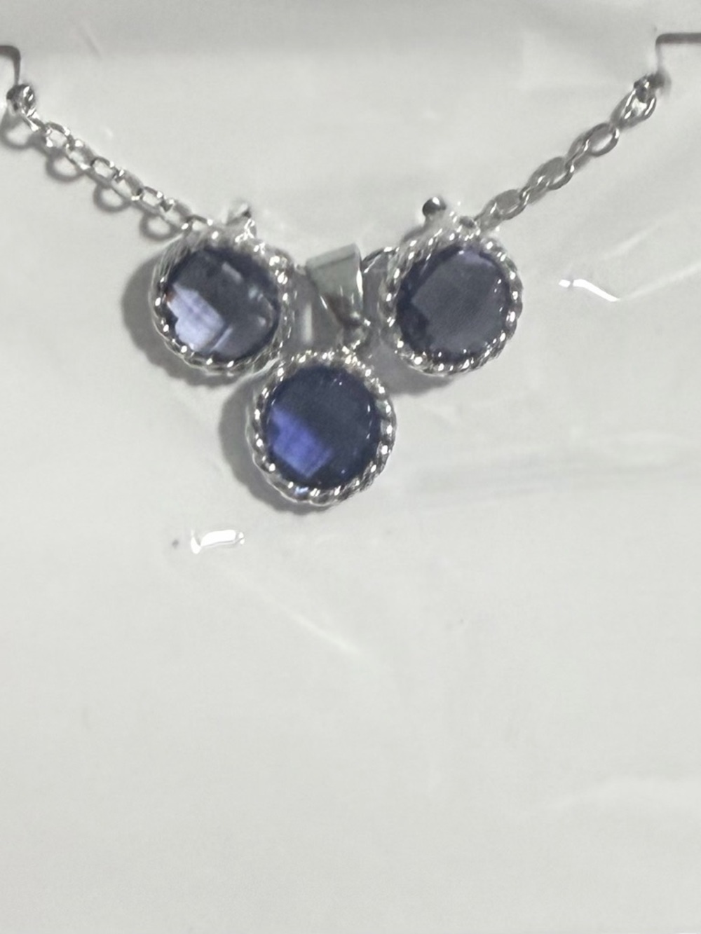 NWT EFFY Sterling Silver Purple Stone Pendant & Earring Set